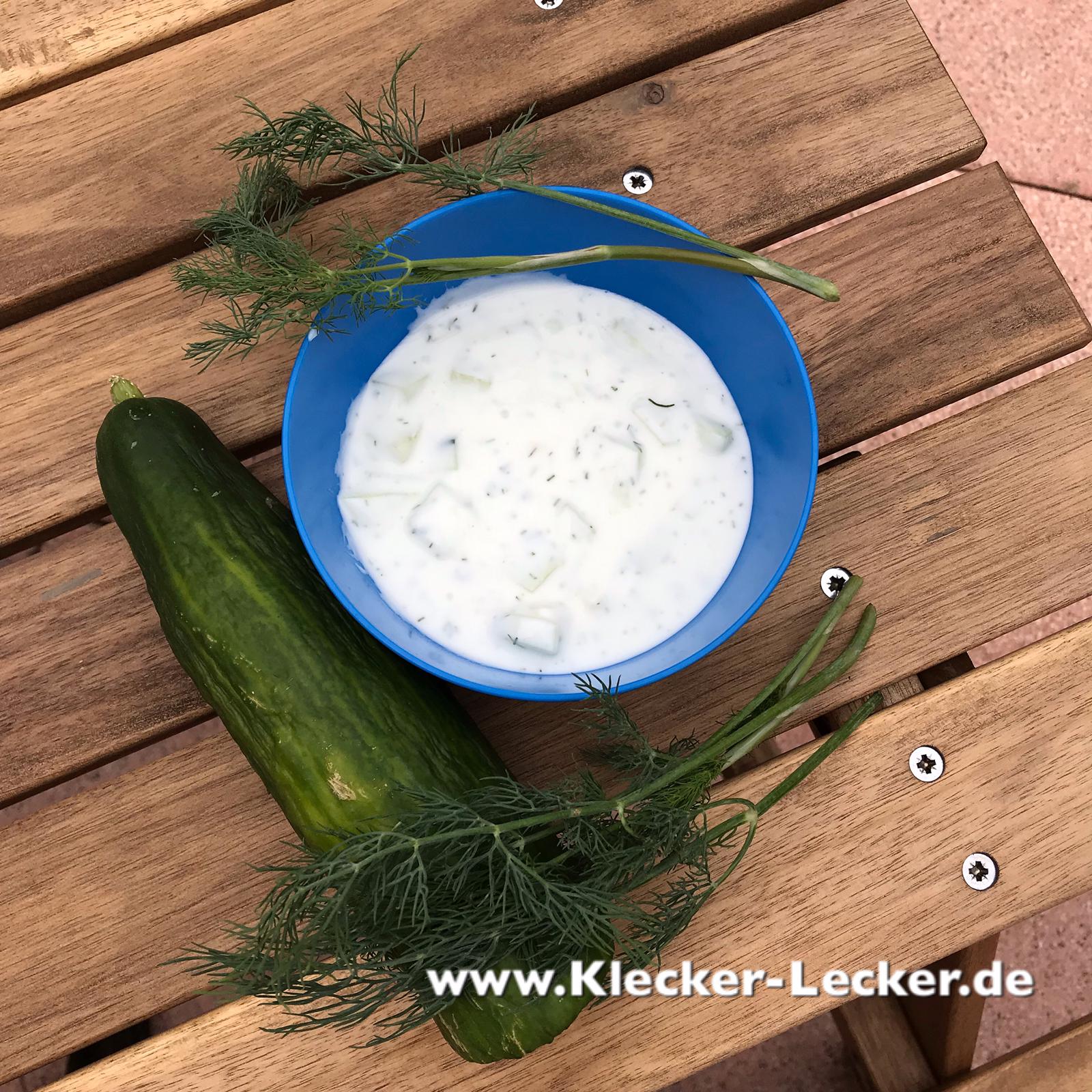 Kalte Suppe mit Joghurt und Gurke – Klecker-Lecker